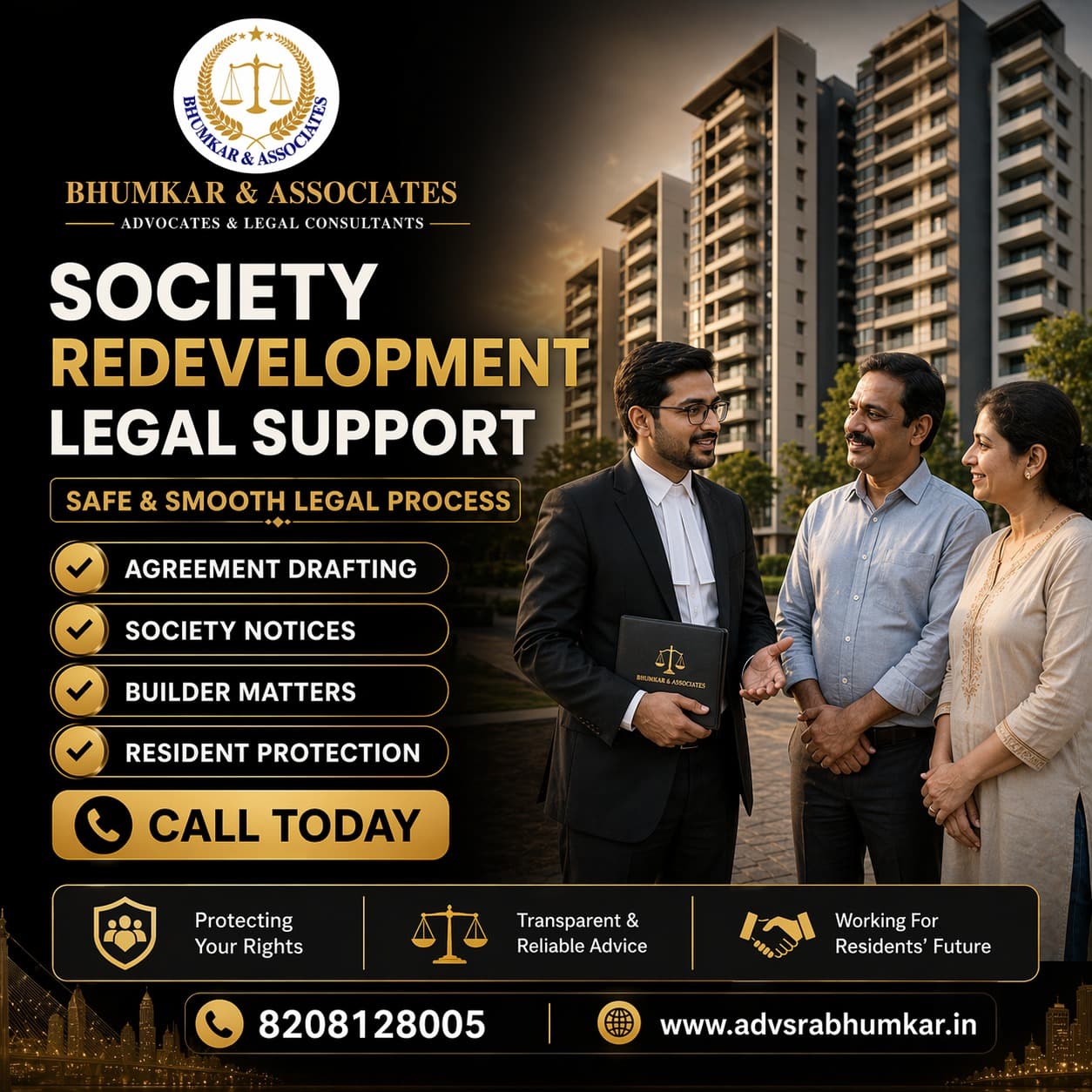 Legal support for SRA self redevelopment projects and housing society matters